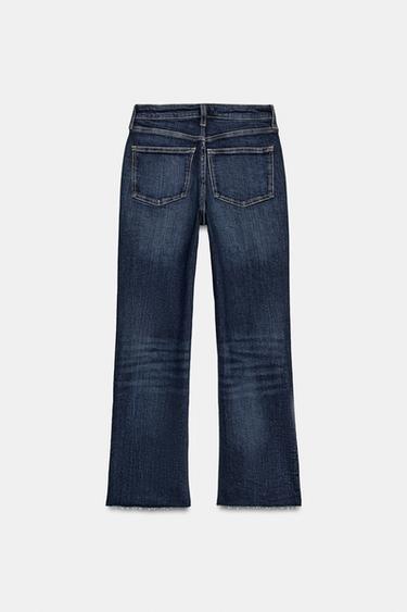 TRF CROPPED HIGH-WAIST FLARE JEANS - Navy blue by Zara