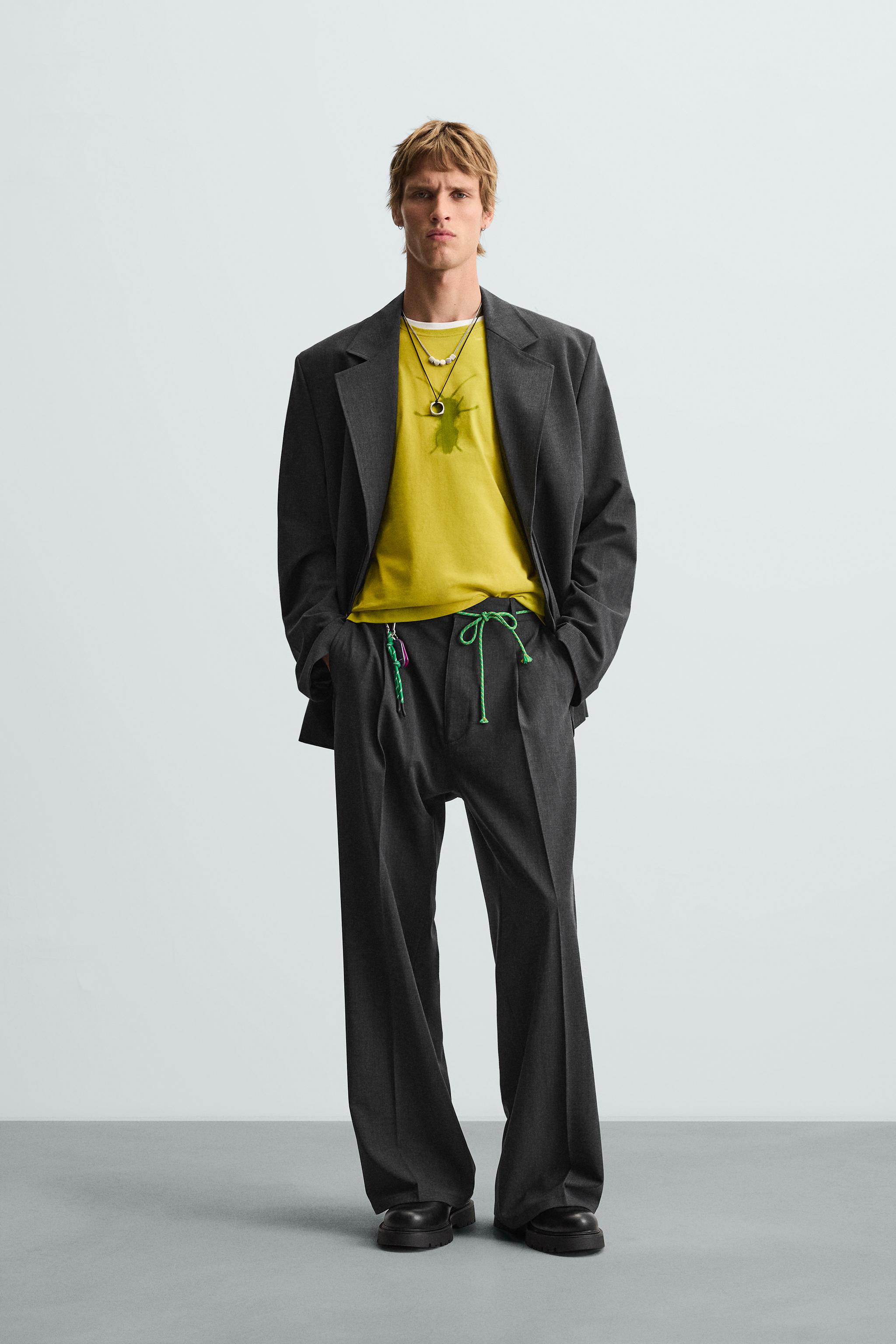 PLEATED SUIT TROUSERS - Grey marl | ZARA New Zealand