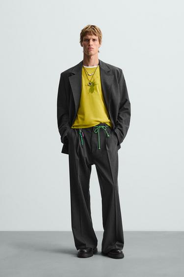 Zara PLEATED SUIT PANTS - Gray marl - Image 0