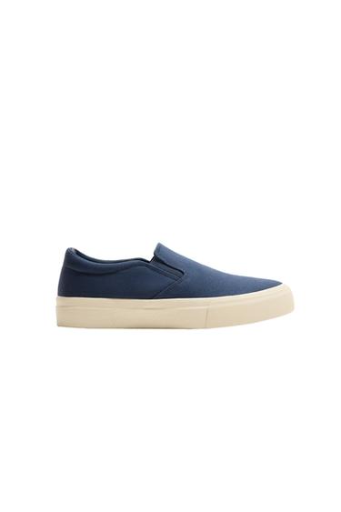 Zara FABRIC LACELESS SNEAKERS - Dark Blue