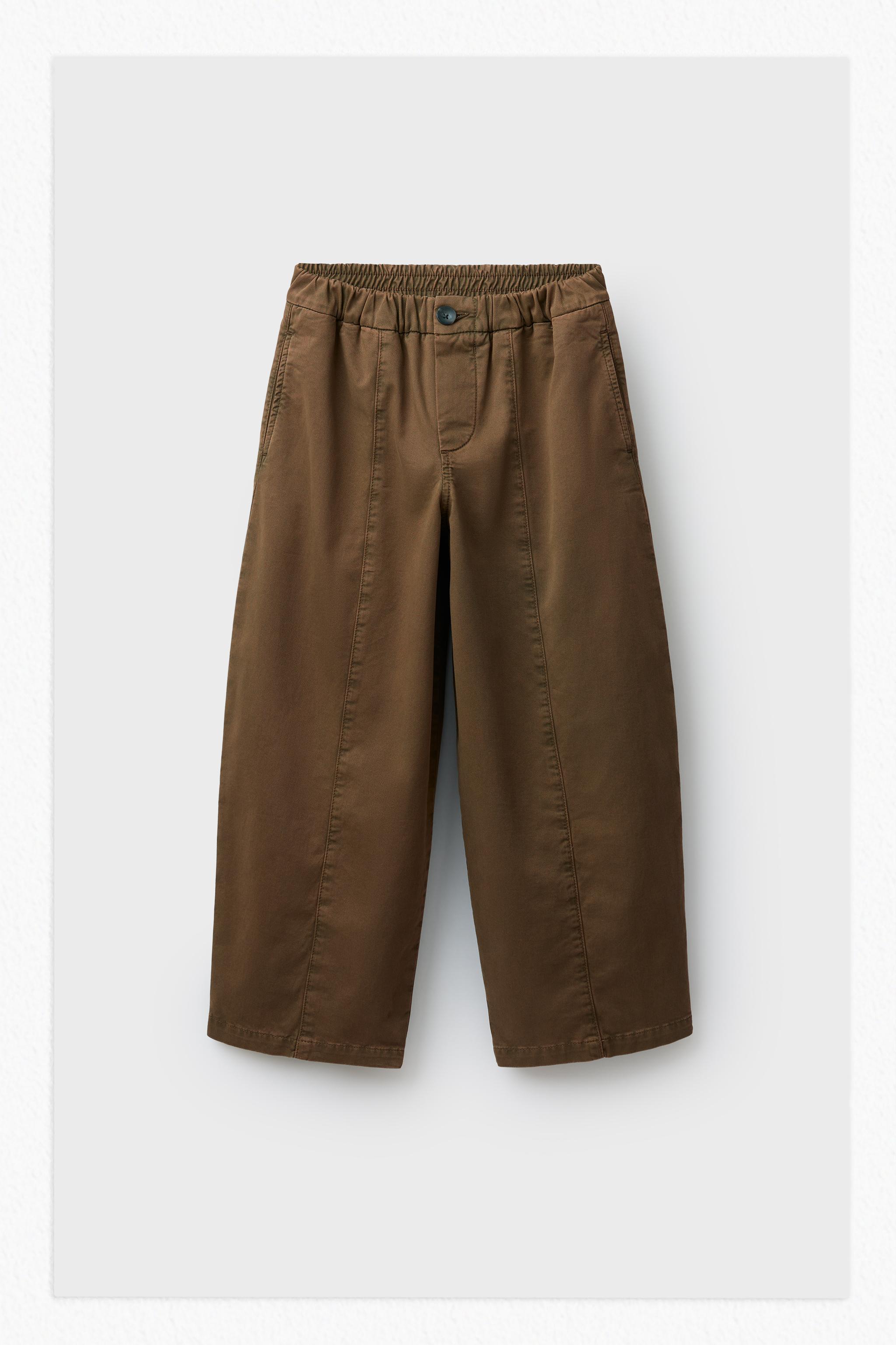 BALLOON TROUSERS WITH SEAM DETAIL — Light brown (alternate view)