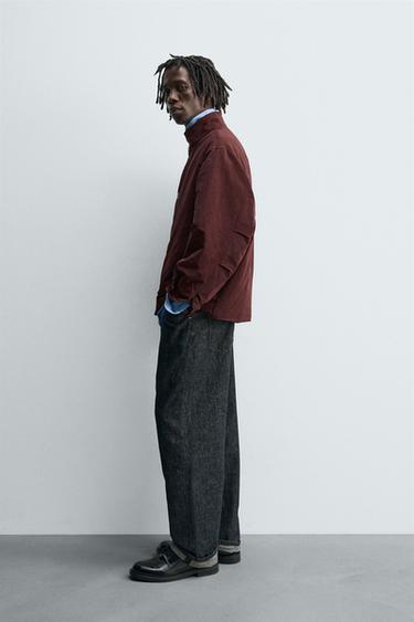 VESTE BOXY À POCHES - Bordeaux de Zara - Image 3