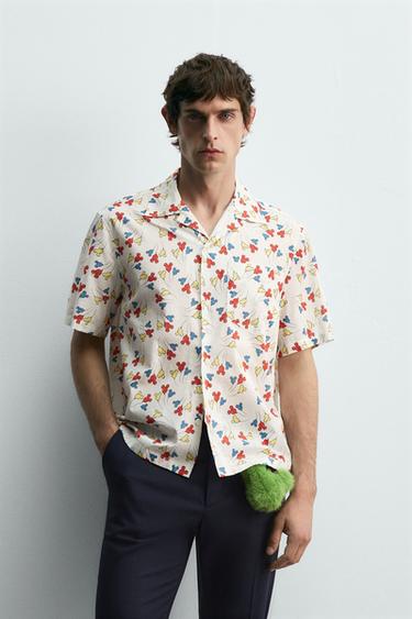 Zara HARRY LAMBERT FOR ZARA X DISNEY 米奇老鼠氣球圖案襯衫 - 白色