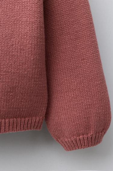GILET EN MAILLE DOUBLE COL - Rose moyen de Zara - Image 3
