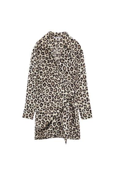 PRINTED WRAP DRESS
