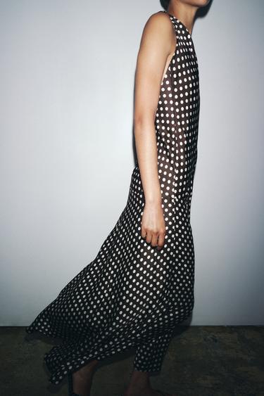 ZW COLLECTION HALTER POLKA DOT DRESS - Brown by Zara - Image 4