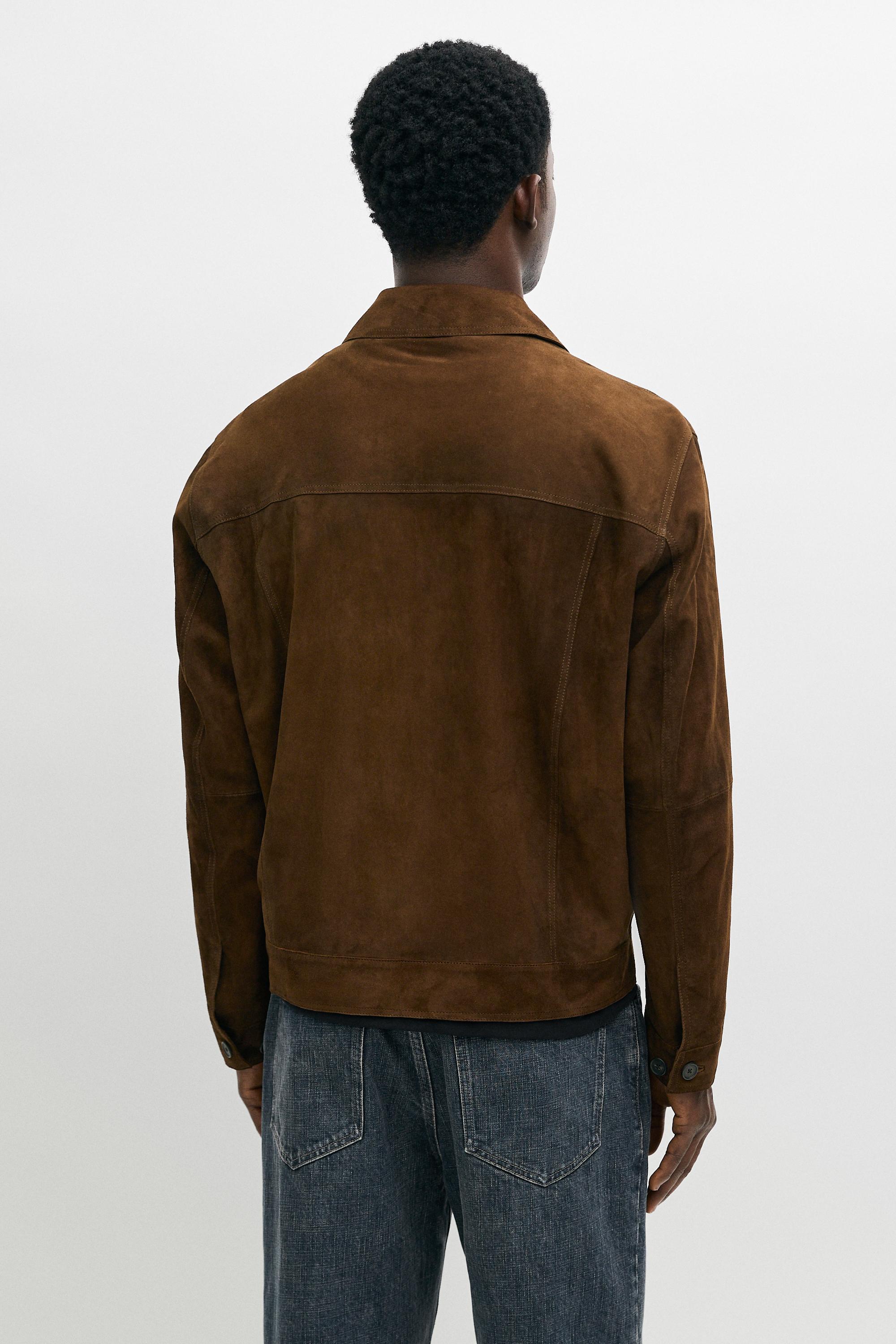 Suede jacket with pocket detail