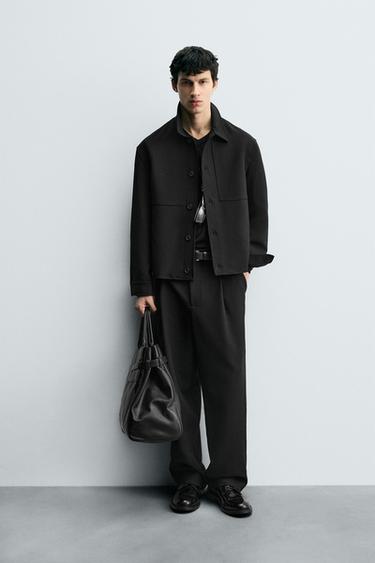 RELAXED FIT PLEATED TROUSERS - Black by Zara