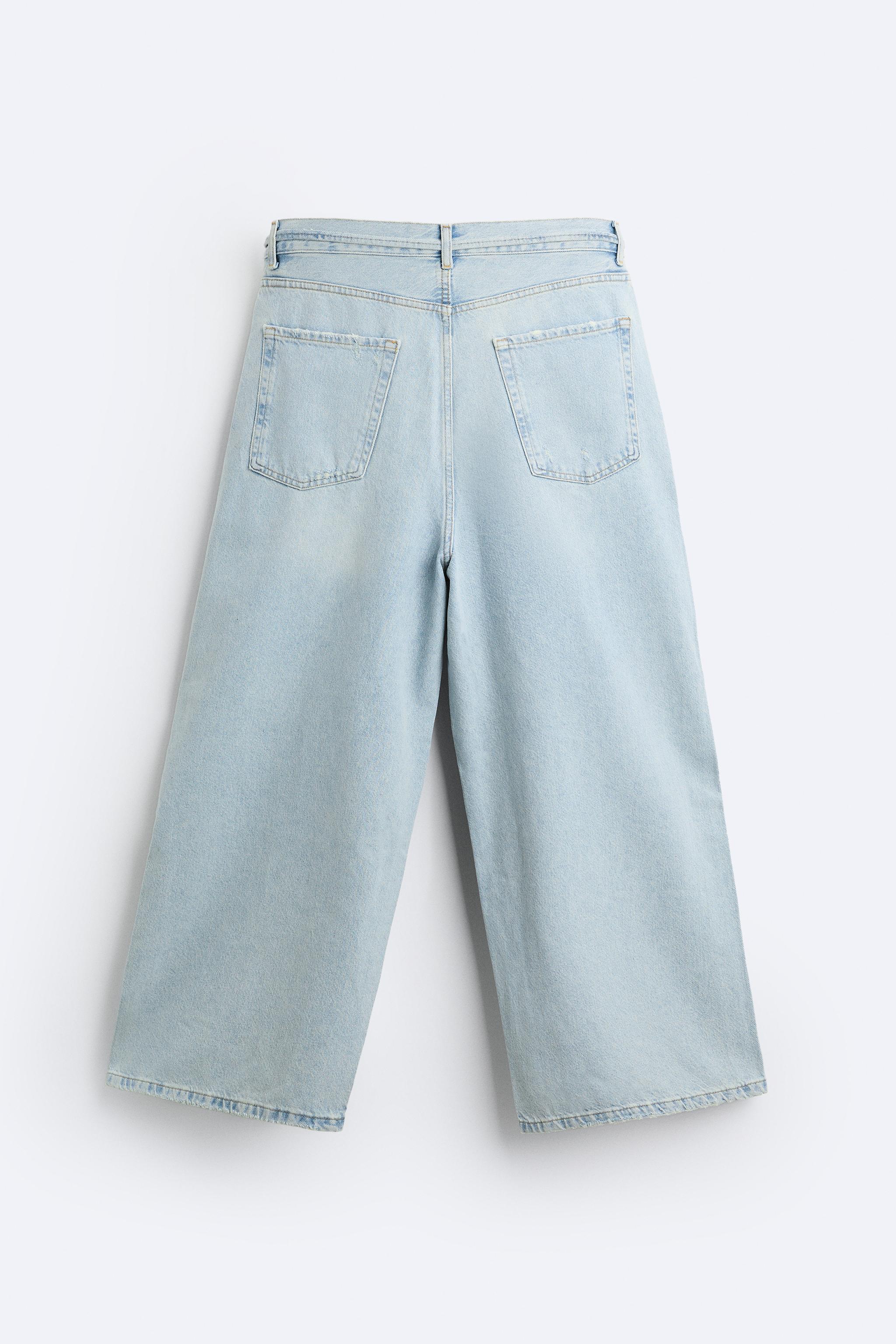 ダメージ バギーデニムパンツ - ブルー | ZARA Japan / 日本