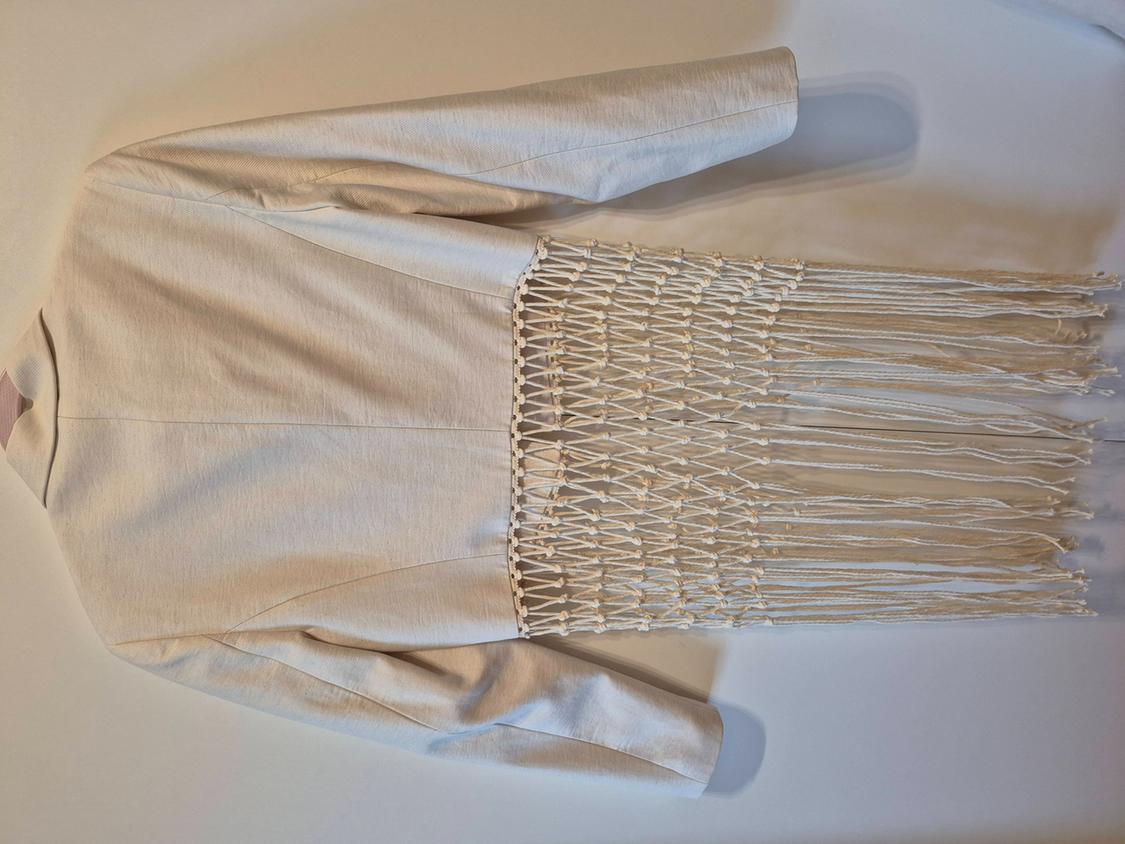 MACRAMÉ CROPPED BLAZER WITH FRINGING - Image 3