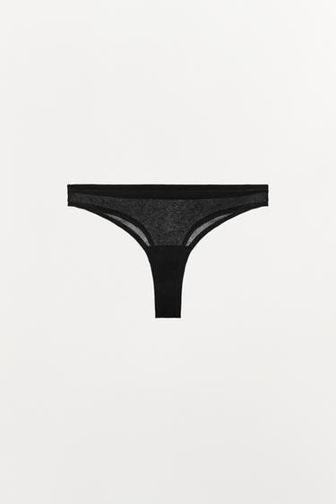 SOFT THONG - Black by Zara