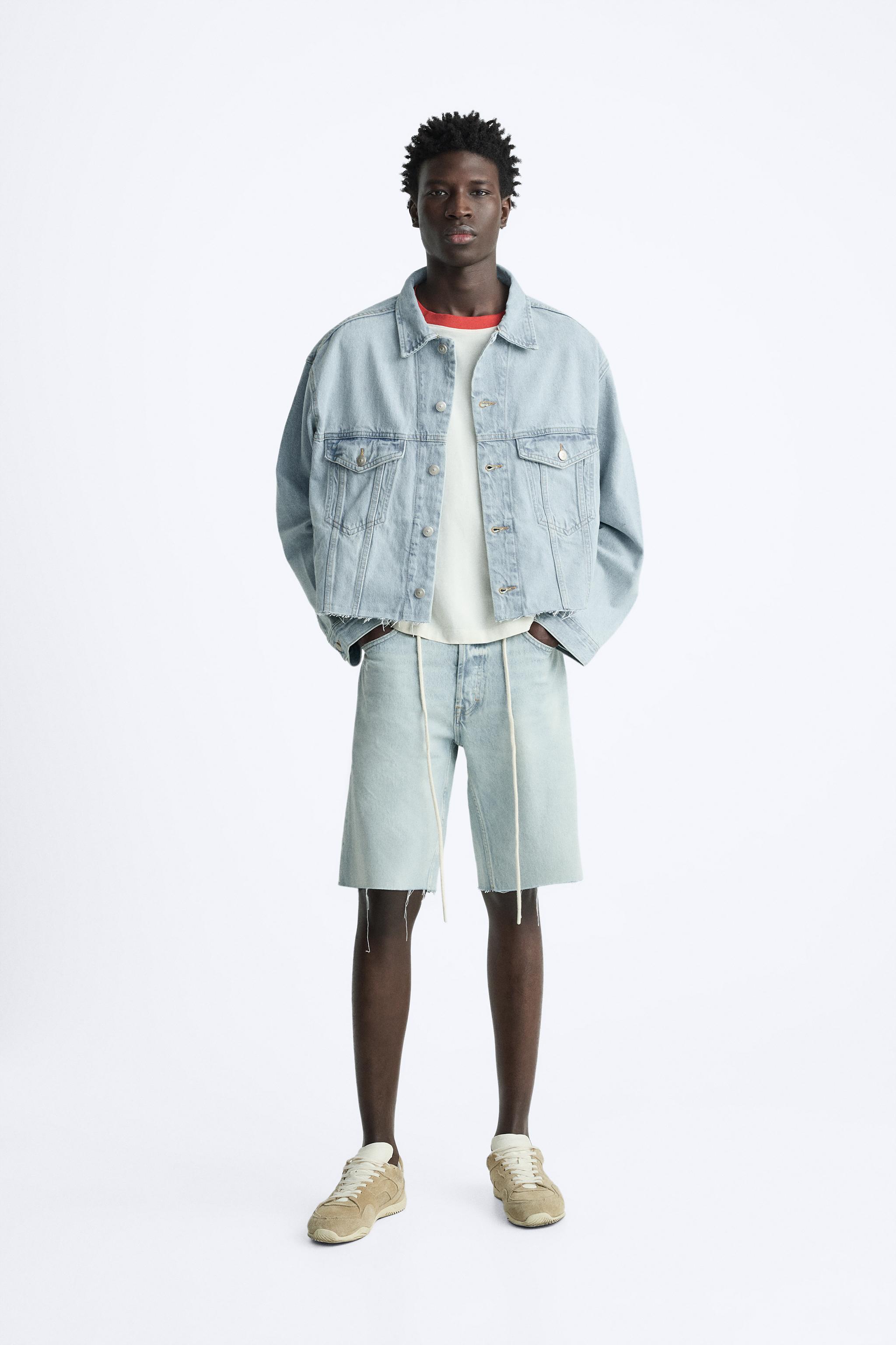 BELTED DENIM SHORTS Light blue ZARA Canada