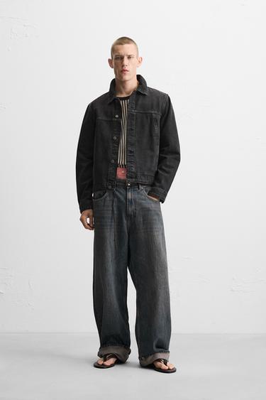 Zara 基本款牛仔外套 - 黑色