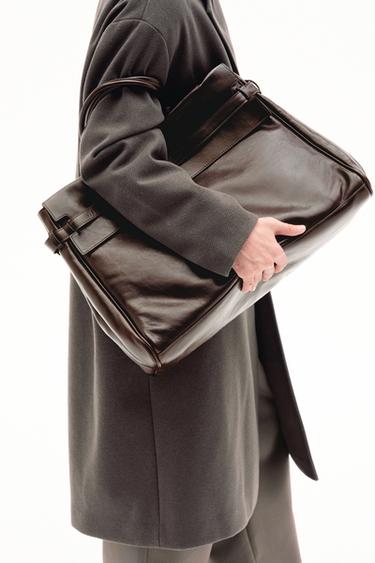 Zara 真皮手提包 - 棕色