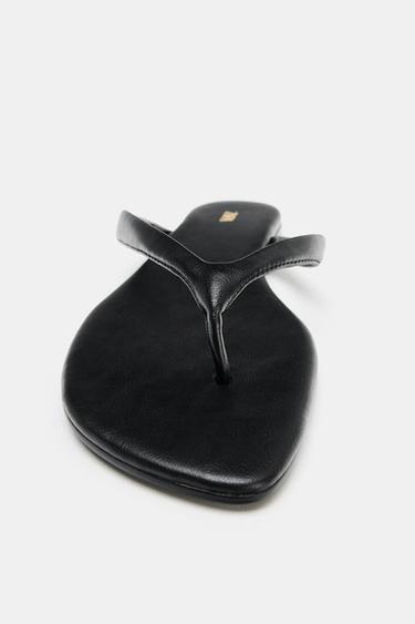 SANDALES PLATES À BRIDE - Noir de Zara - Image 3