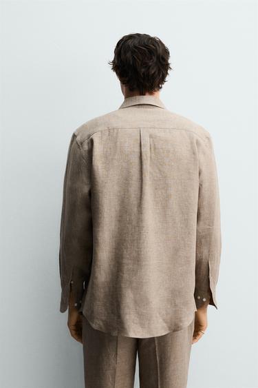 CHEMISE REGULAR FIT 100% LIN - Sable / Chiné de Zara - Image 2