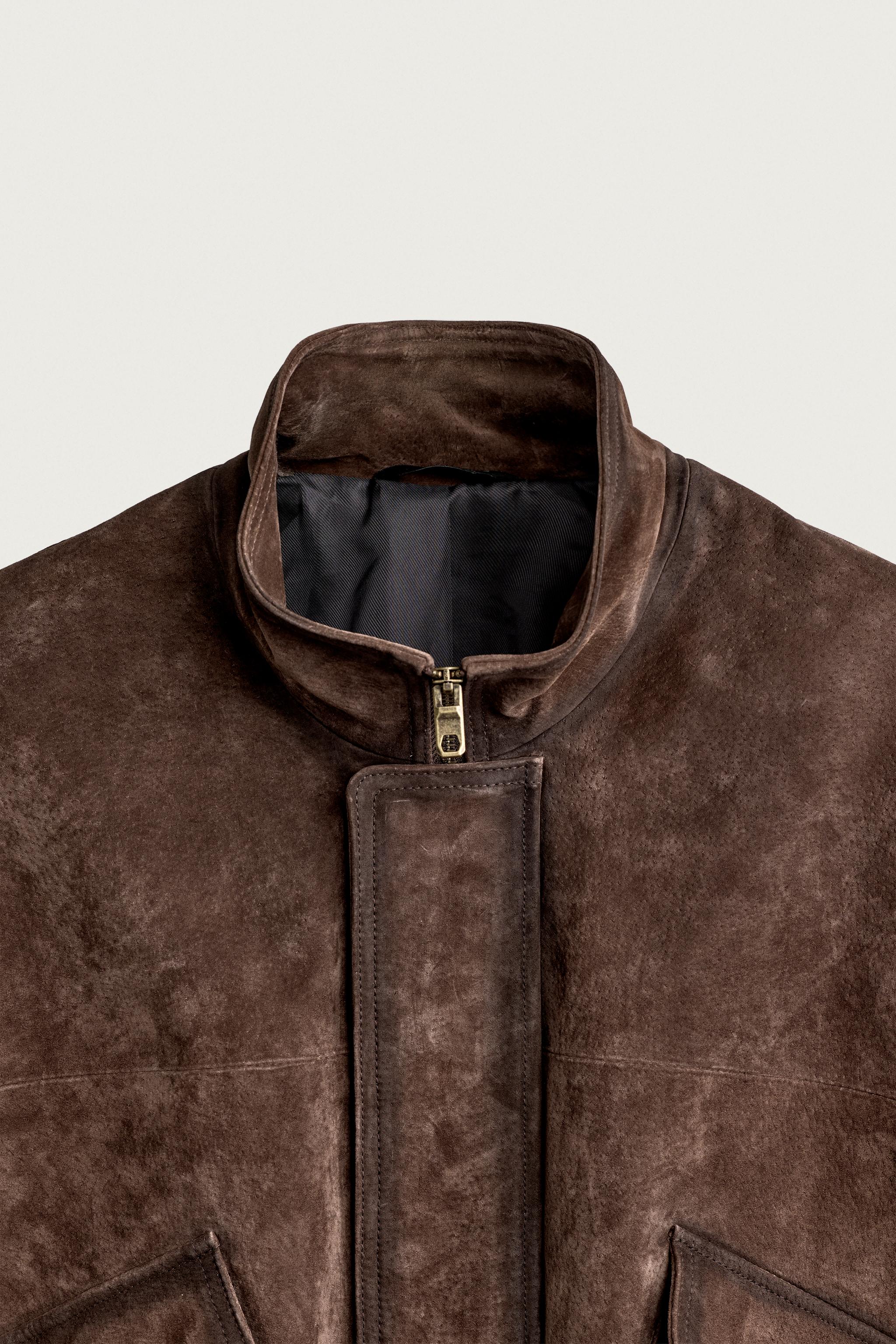 BLOUSON RELAXED FIT EN CUIR SUÉDÉ