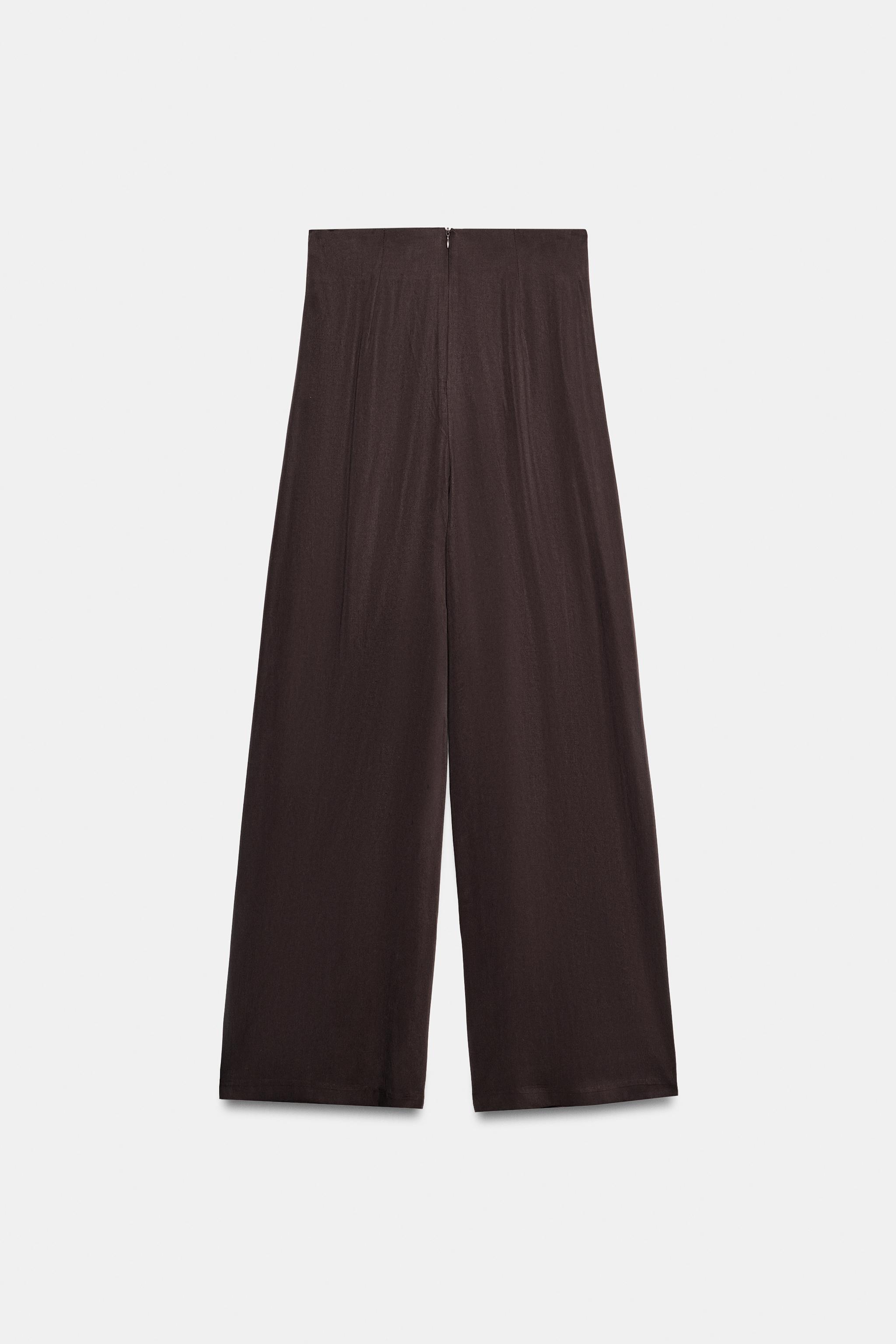 Женские брюки Zara FRINGE BELT TROUSERS — фото 8
