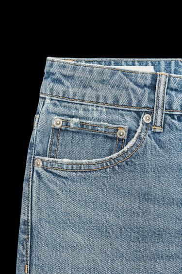 Zara TRF HI-RISE STRAIGHT LEG JEANS - Blue