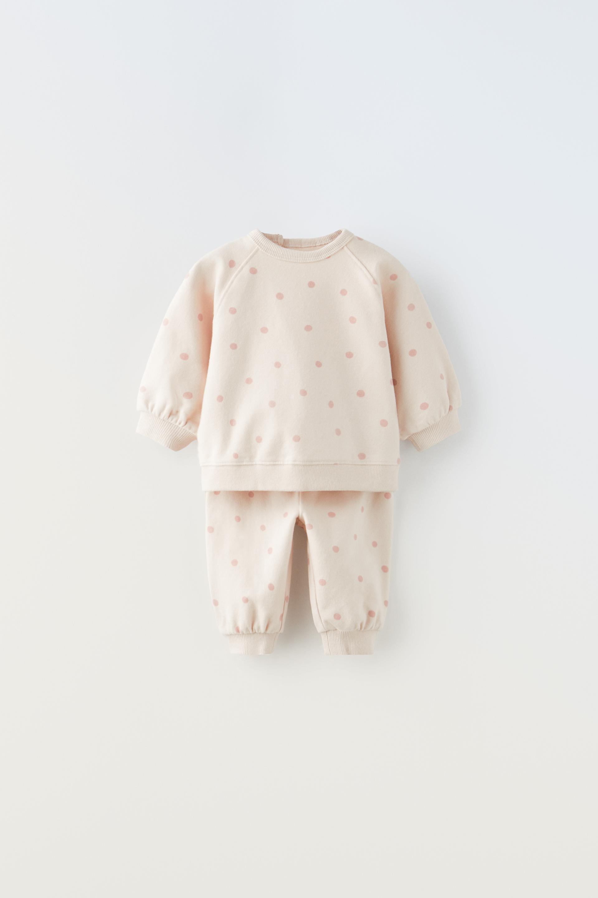 PLUSH POLKA DOT SWEATSHIRT AND TROUSERS CO-ORD - Light pink | ZARA ...