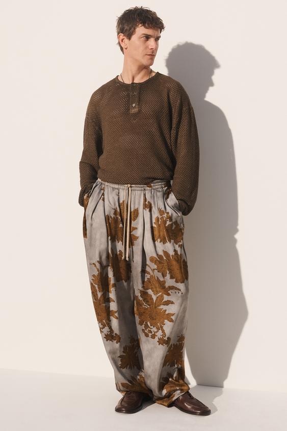 CROCHET KNIT HENLEY SHIRT from Zara - $69.90