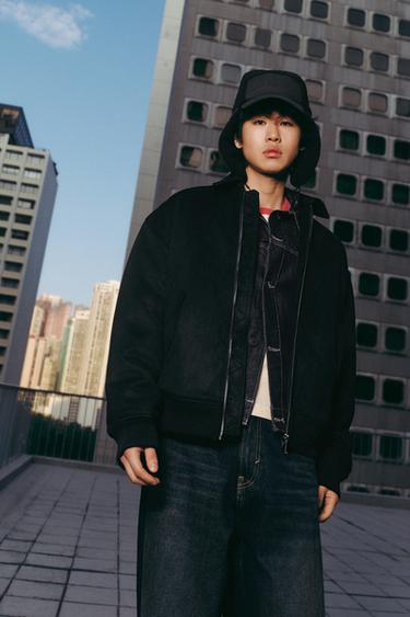 FAUX SUEDE QUILTED JACKET - Black by Zara