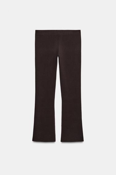 STRAIGHT FIT KNIT TROUSERS - Chocolate by Zara