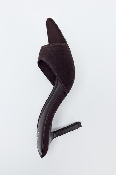 XĂNG ĐAN CAO GÓT DA LỘN - Màu nâu từ Zara