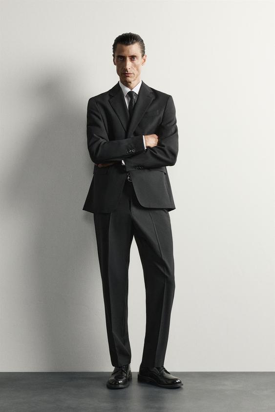 VESTE DE COSTUME 100 % LAINE - Noir de Zara - Image 0