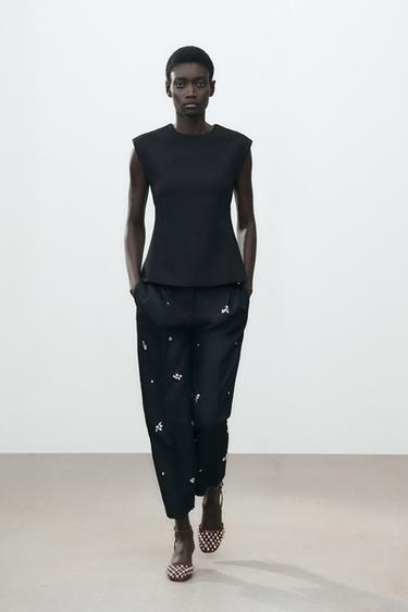 JEWEL BEAD TROUSERS - Black by Zara