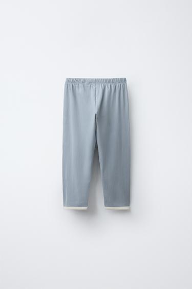 2-6 ANS/ PYJAMA CÔTELÉ UNI - Bleu / Gris de Zara - Image 4