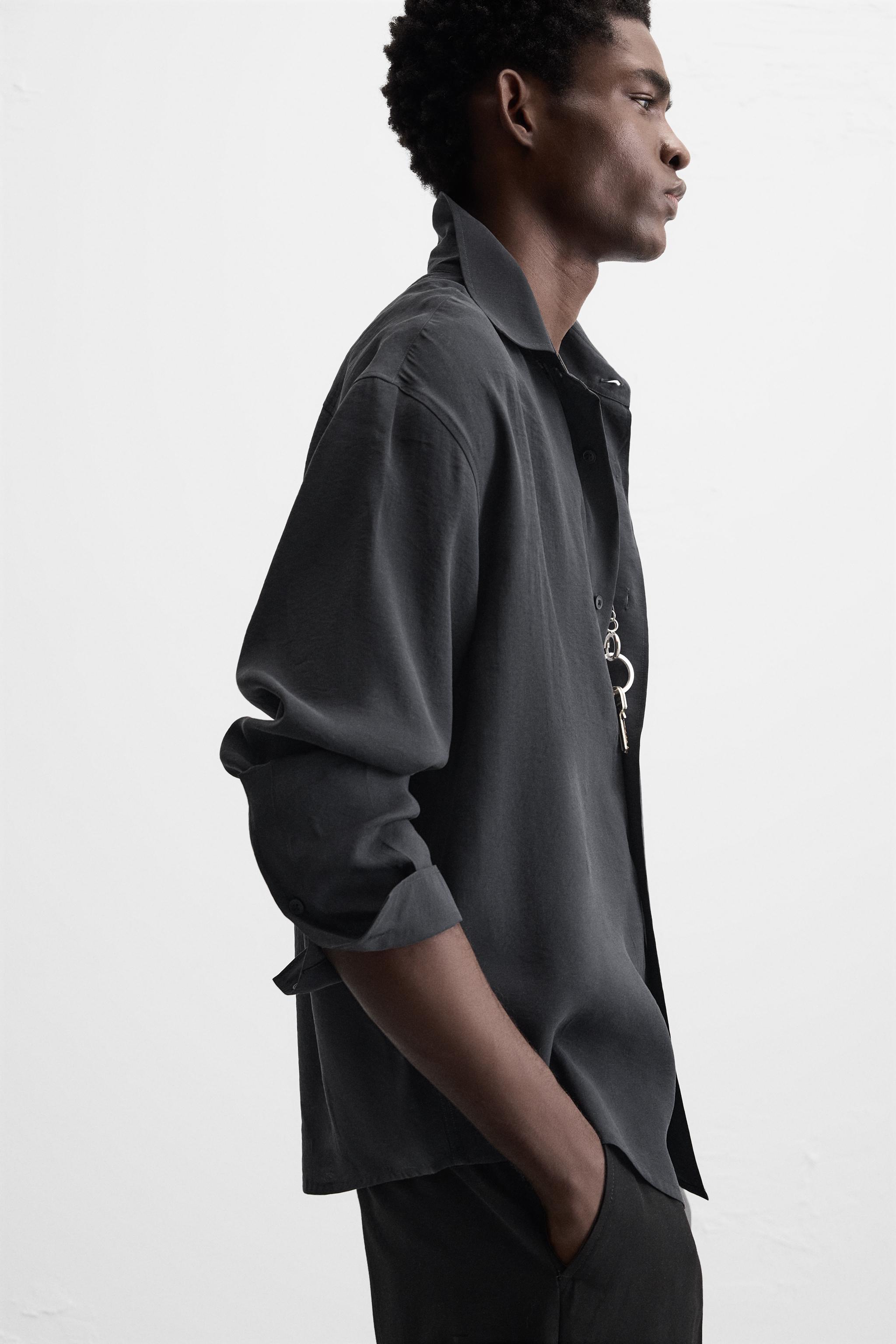 シルク100% シャツ - グレー | ZARA Japan / 日本