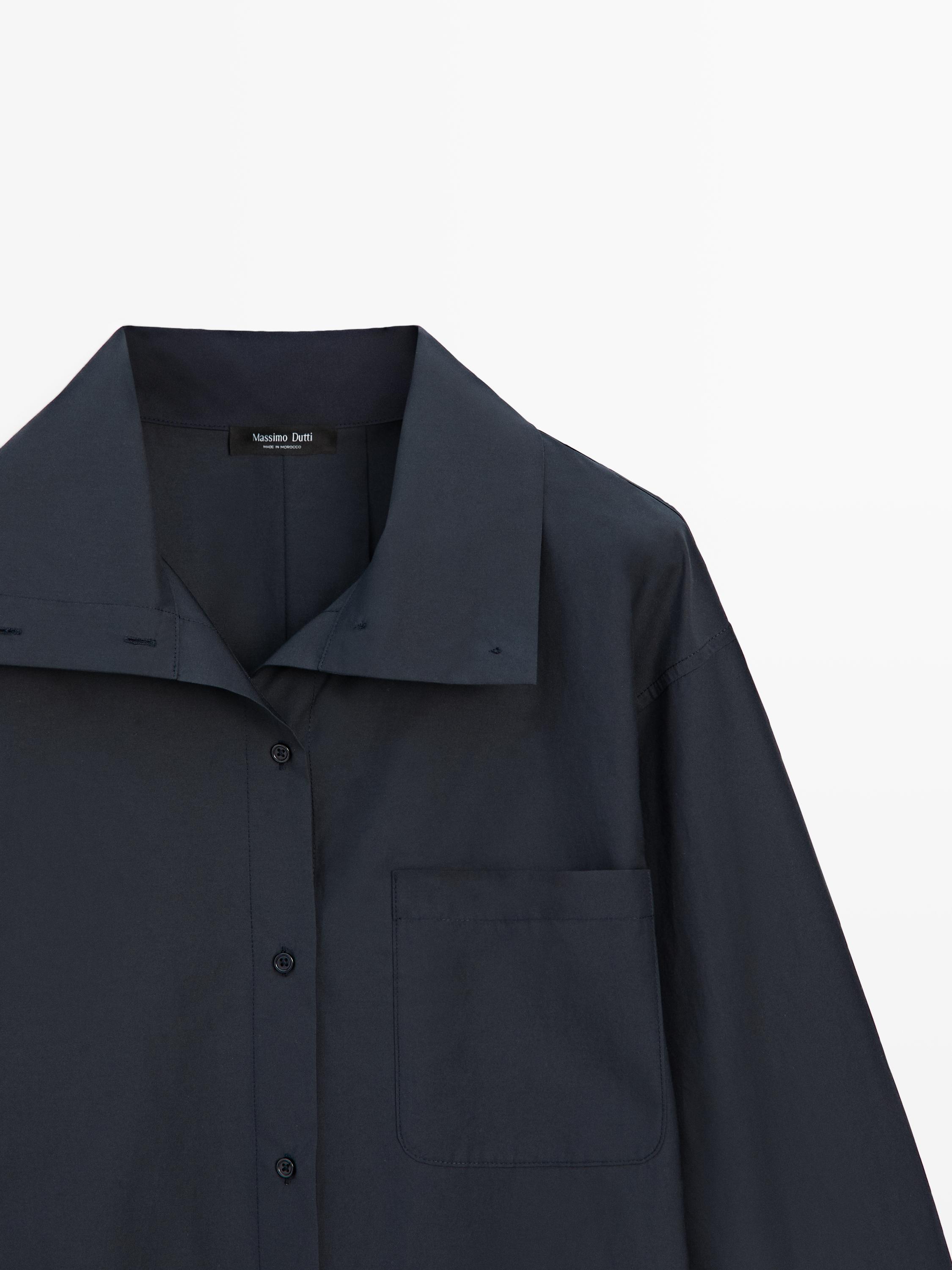 Cotton blend overshirt with pocket