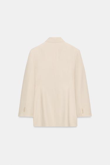 ZW COLLECTION LIMITED EDITION WOOL BLEND STRAIGHT BLAZER - Beige by Zara - Image 6