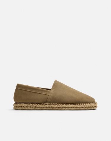 LEATHER ESPADRILLES - Brown by Zara