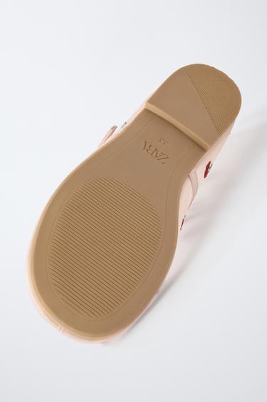 EMBROIDERED CHERRY BALLET FLATS - Pink by Zara - Image 6