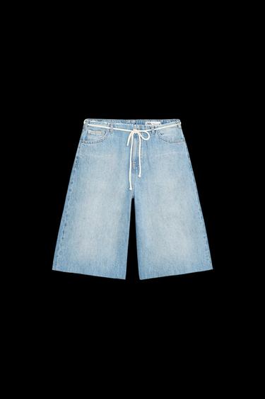 ZW COLLECTION: JEANS-BERMUDASHORTS MIT TIEFEM BUND - Blau von Zara - Bild 0