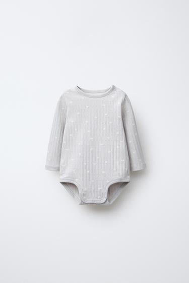 POINTELLE PRINT BODYSUIT AND JACKET SET - Light grey by Zara - Image 2