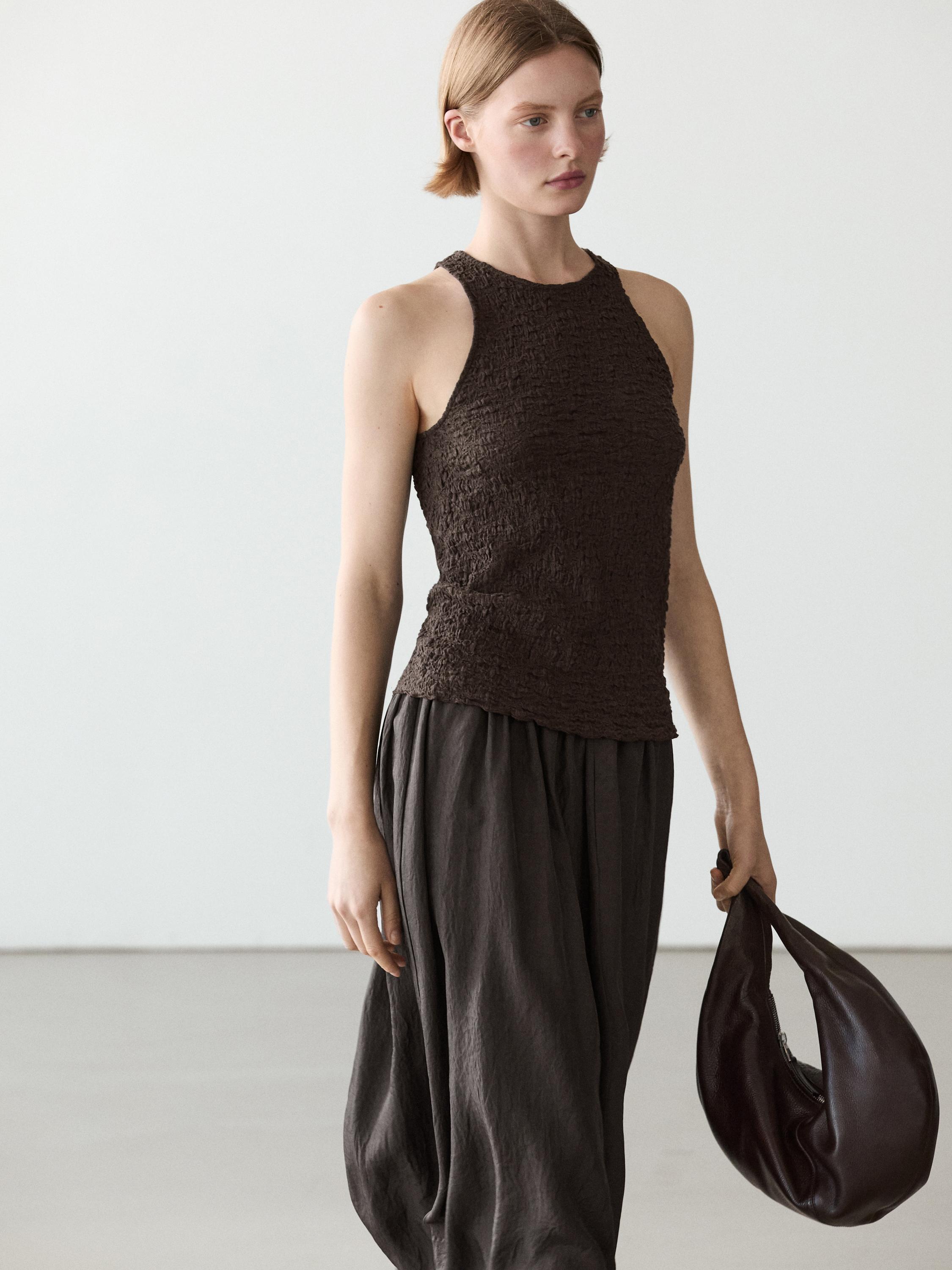 Textured halter top