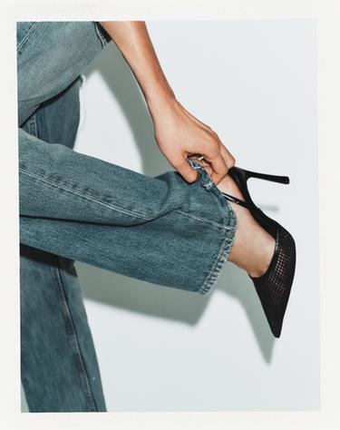 MESH HIGH-HEEL SHOES - Black by Zara