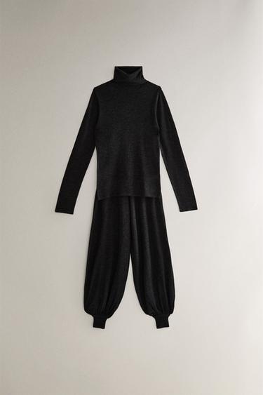 WOOL AND SILK SAROUEL TROUSERS - Grey by Zara - Image 4