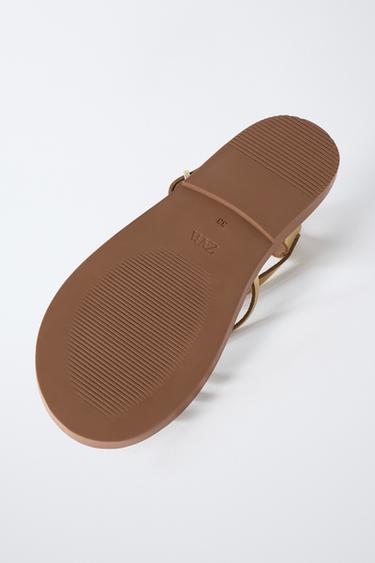 SANDALES EN CUIR - Or de Zara - Image 6