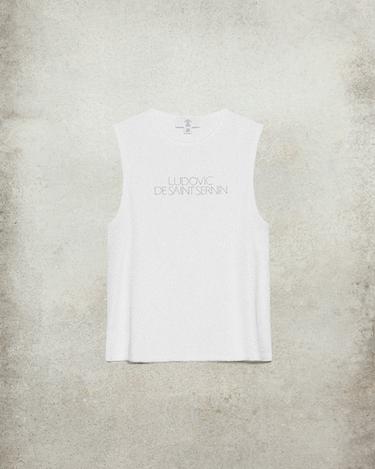 RHINESTONE LOGO TANK TOP LUDOVIC DE SAINT SERNIN x ZARA - White by Zara