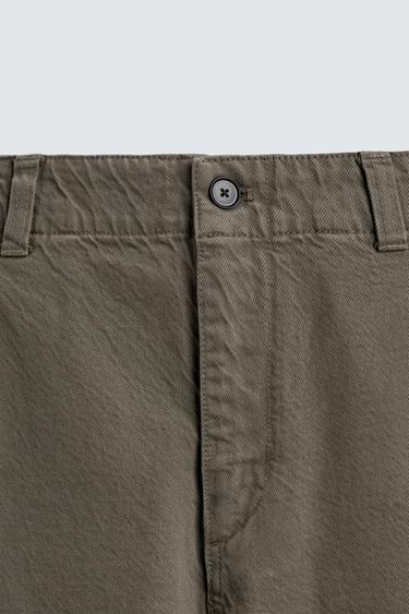 PANTALON RELAXED FIT DÉLAVÉ - Vert clair de Zara - Image 7