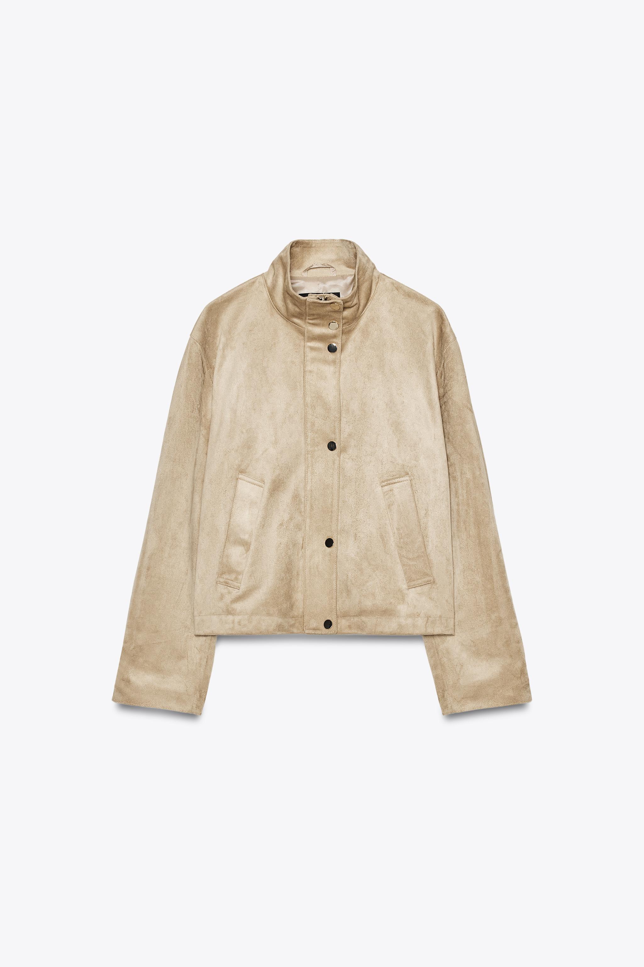 【ZARA】フェイクスエード ジャケット 3046/071/704 FAUX SUEDE JACKET - taupe brown | ZARA United States
