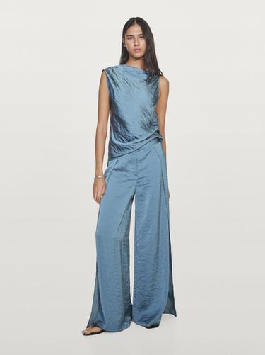 Zara Flowing palazzo trousers with slits - Lavender - Image 0