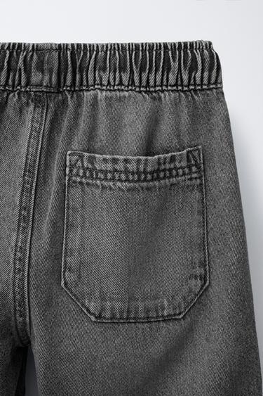 Zara LOOSE DENIM BERMUDA SHORTS - Mid-gray