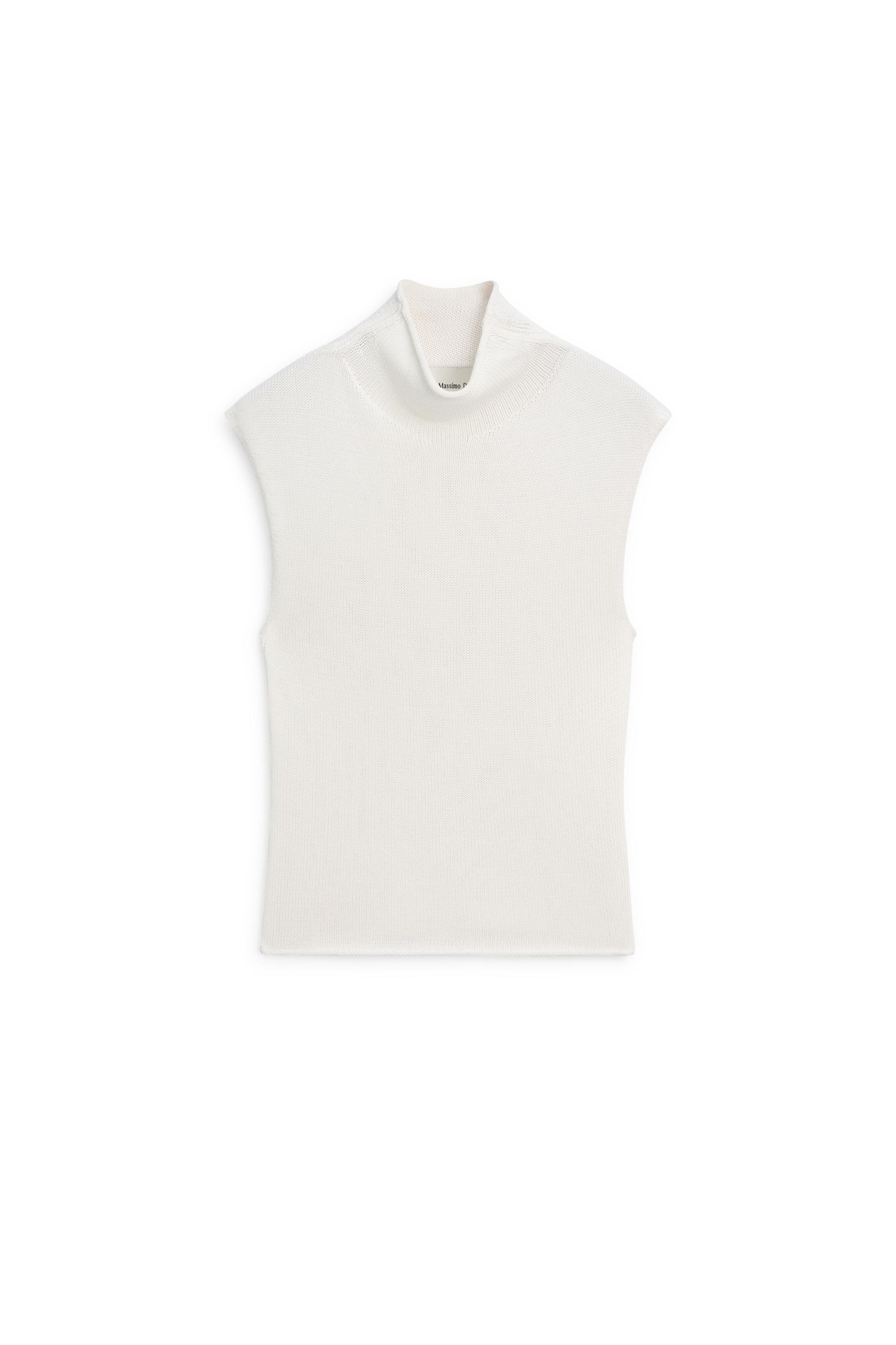 Knit cotton and silk mock turtleneck top - LIMITED EDITION