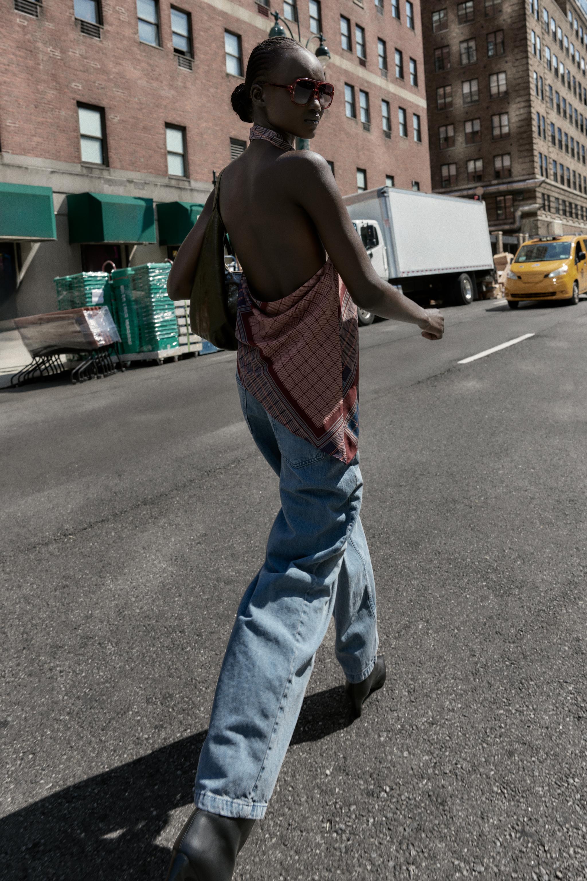 ASYMMETRIC PRINTED HALTER TOP - Multicoloured | ZARA United Kingdom