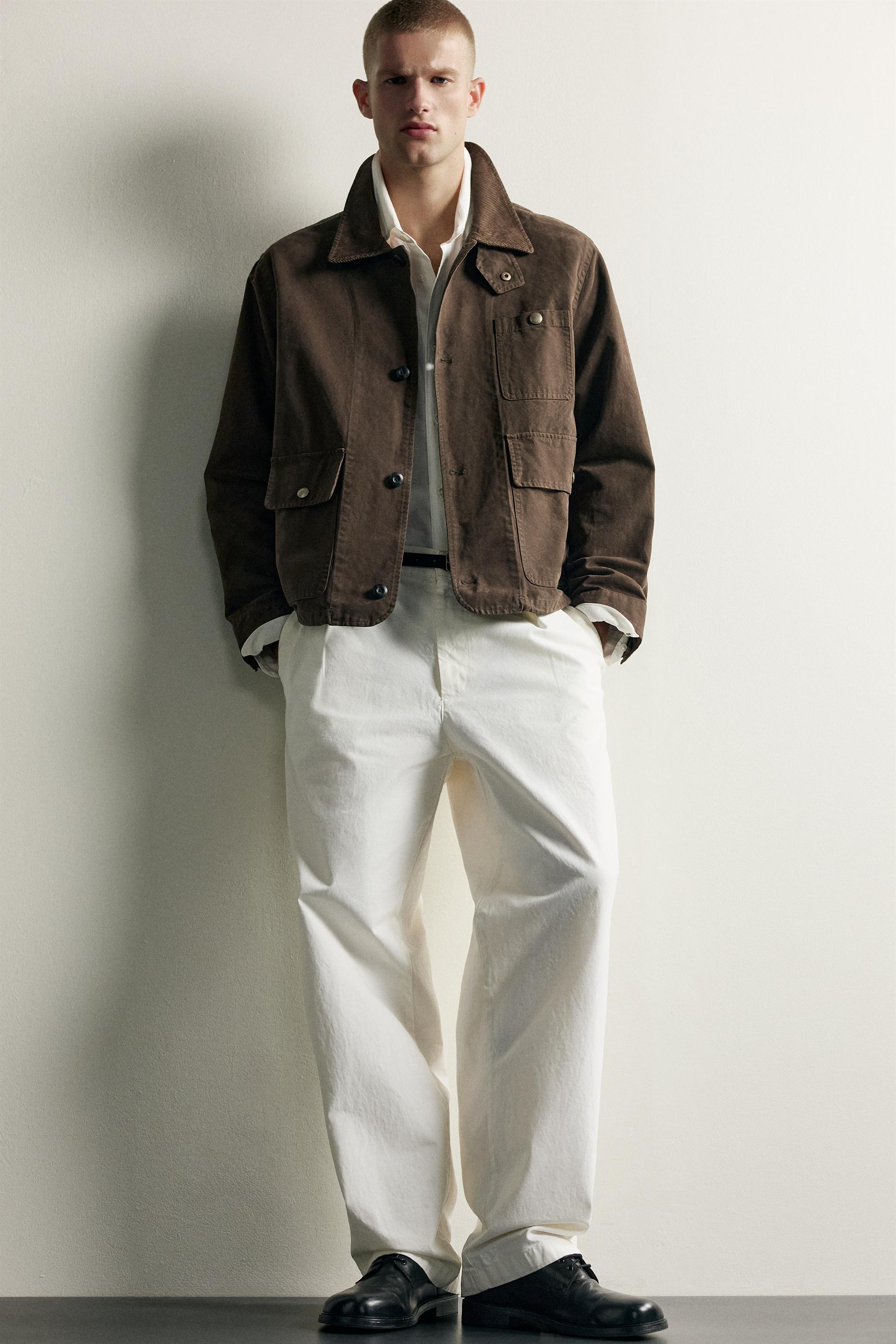 コーデュロイカラー ポケット ジャケット - ブラウン | ZARA Japan / 日本